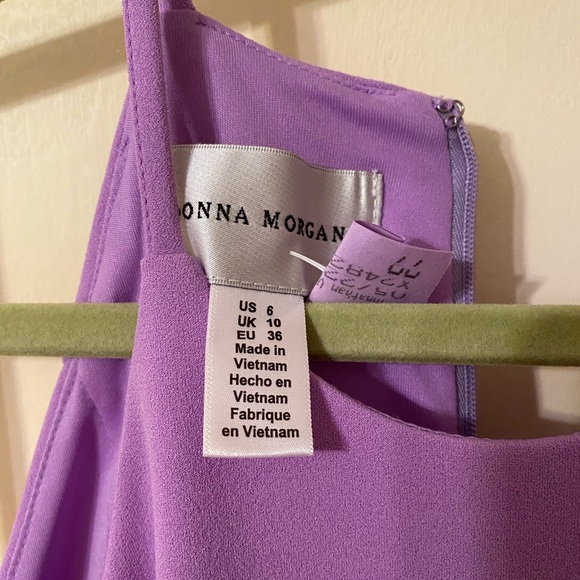 Donna Morgan Lavender Halter Ruffle Dress - Picture 11 of 12